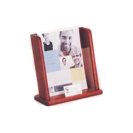 Wooden Mallet Wooden Mallet Countertop Literature Display with Business Card Pocket, Mahogany LHT1MH